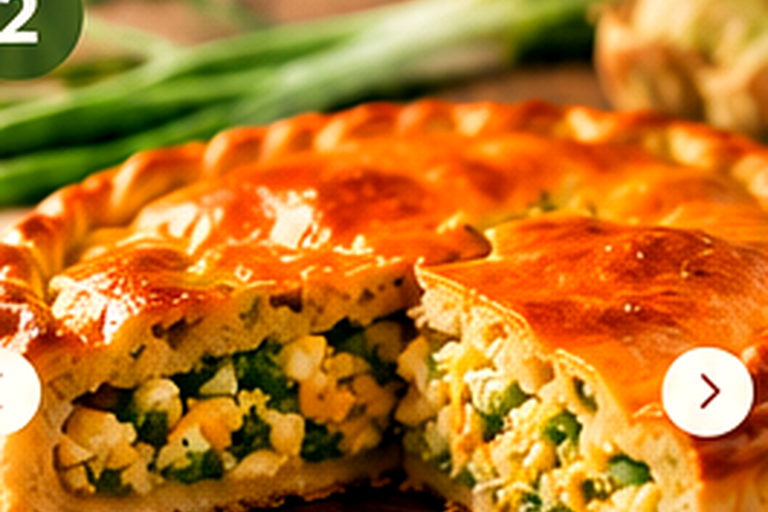 Пирог с яйцом и зелёным луком